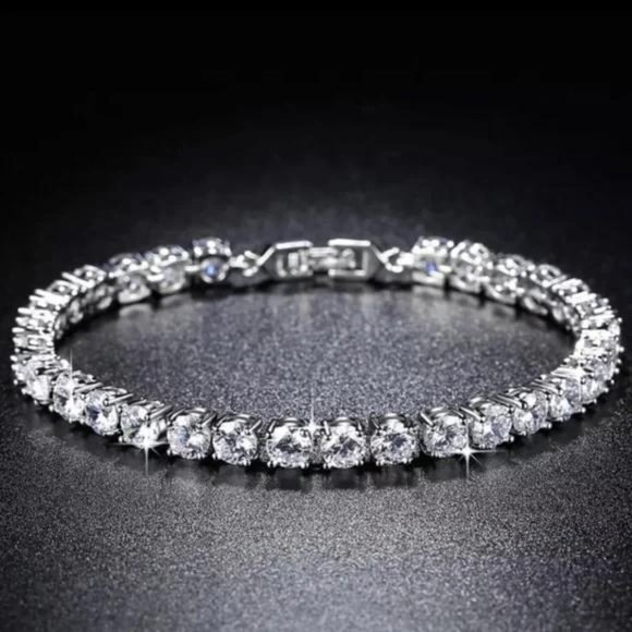 Jewelry - NEW TENNIS 925 STERLING SILVER 5MM DIAMOND BRACELET